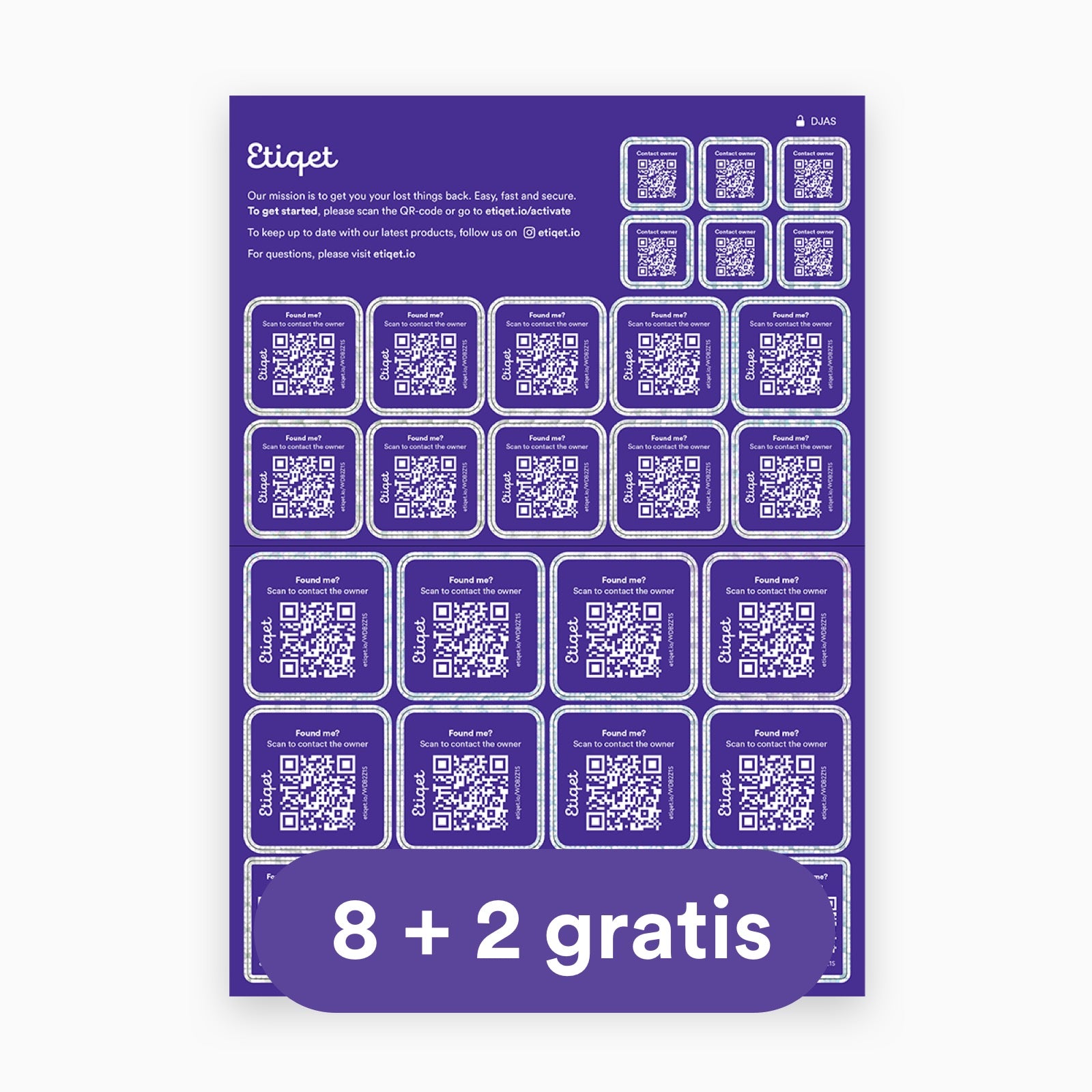 Etiqet Stickervel • 8 + 2 gratis